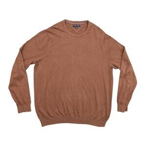 Tommy Hilfiger Men's 3XL Brown Cotton Pullover Sweater Crew Neck Long Sleeve
